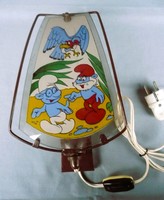 Retro-Vintage Hupikék Törpikék Gyerekszoba Fali Éjjeli Lámpa