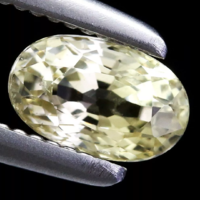 Kezeletlen, 0.46ct 5.2x3.3mm Elképesztően Ragyogó Sárga Zafír Ékkő, High-End minőség