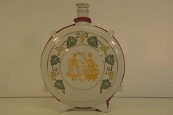 Hollóházi porcelán kulacs A80