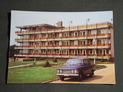 Képeslap,Csopak,Állami gazdaságok üdülője,Moszkvics autó látkép,részlet, 1977-