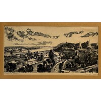 Csurgói Máté Lajos (1931-2001) Budapesti látkép - rézkarc  /számlát adunk/