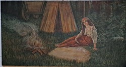 Iványi-Grünwald Béla műhelye : Tábortűz.