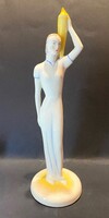 Ritka Drasche Art Deco Fajansz Korsós Lány Figura