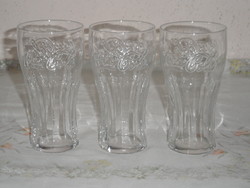 Coca cola üveg pohár ( 3 db., 3 dl-es )