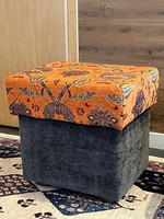 Kelim mintás design puff Narancs-barna