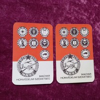 Kártyanaptár 1974 MHSZ Magyar Honvédelmi Szövetség
