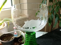 Üveg kristályüveg Römer pohár 02 - VADDISZNÓ csiszolt vadász minta 15cm 2dl csurdig