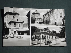 Képeslap,Devecser,mozaik,iskola,Eszterházy kastély látkép,részlet,1960-
