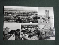 Képeslap,Dunabogdány,mozaik,Róm. kat. templom,üdülő,iskola látkép,részlet,1974-