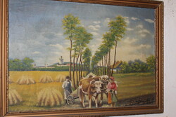 Antik szignált festmény 522