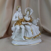 Rococo love couple porcelain figurine