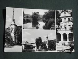 Képeslap,Dubicsány,mozaik,templom,Vay-kastély,park,SZOT üdülő látkép,részlet,1977-