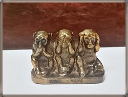 Szép bronz majom szobor, figura