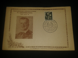 1943. Emléklap/emlékbélyegzés ( Magyarország Kormányzójának 75. születésnapjára/ K.L halálának 50.