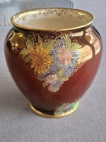 Angol porcelán Carlton Ware Rouge Red, vörös lüsztermázas alapú váza