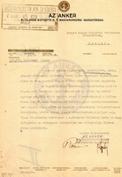 Levél: Az ANKER biztosító R.T. magyarországi igazgatósága.