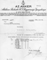 Levél: Az ANKER biztosító R.T. magyarországi igazgatósága.