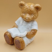 Ritka gyűjtői Finn Porcelán Olvasó Maci figura