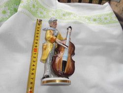 Antik kézzel festett zenész  porcelán figura