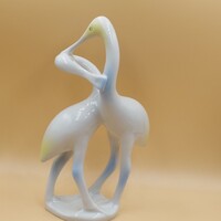 Schrammel Imre Hollóházi Kanalasgém pár porcelán figura
