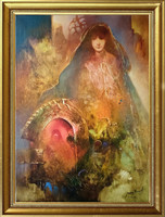 Buday Mihály: A tisztaság allegóriája - keretezve 80x60cm - alkotás: 70x50cm - h-24-cih