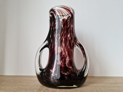 Vastag falú muránói színes üvegváza