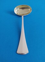 Silver sauce spoon, gravy spoon with gold-plated head, English style