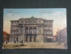 Képeslap,Románia,Temesvár,Timisoara,Ferenc József színház látkép,1917-