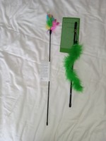 Zooplus - 2 db ÚJ, nem használt !!! macskajáték - Macskapeca tollboával + Tollas játékpálca