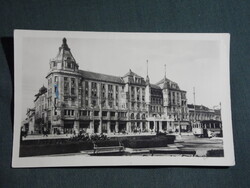 Képeslap,Debrecen,Aranybika szálló,étterem,villamos látkép,részlet,1954-