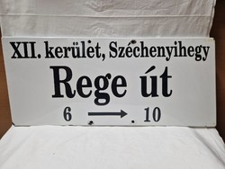 Régi nagyméretű zománcos tábla REGE ÚT felirattal megkímélt állapotban 70 x 30cm.