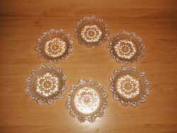 Retro üveg kistányérok - 6 db egyben - átm. 11 cm (22/d)