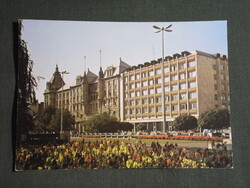 Képeslap,Debrecen,Arany bika szálló,hotel,étterem,park látkép részlet, 1984-