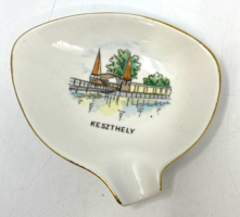Aquincum Budapest retro porcelán emlék tálka, hamutál-  Keszthely RZ