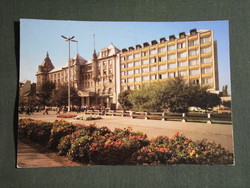 Képeslap,Debrecen,Arany bika szálló,hotel,étterem,park látkép részlet, 1984-