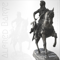 Alfred Barye (1839-1882) nyomán - Arab lovas hazatérése a vadászatból - monumentális bronz sz