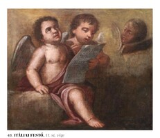1 ft-ról indul! Éneklő puttok, 1600-as évek vége. táliai festő munkája! Nagyházi aukción szerepelt!