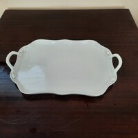 Hatalmas Fehér Herendi porcelán füles nyolcszög kínáló tál, tálca