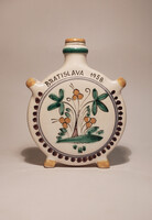 Pozsonyi mini kerámia kulacs: 1958 Bratislava