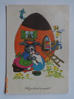 Régi grafikus húsvéti üdvözlő képeslap - Lazetzky Stella rajz