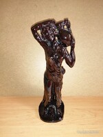 Mázas kerámia női fél akt figura - 36 cm magas (b)