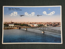 Képeslap,Szerbia,Újvidék,Novi Sad,Dunai vas híd,Danube bridge,visszatért emlékbélyegzés, 1941-
