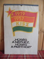Hollóházi wall calendar 1975 - Kisz 1919-1957 
