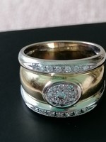 18 karátos briliáns drágaköves arany gyűrű