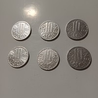 10 groschen - Ausztria - 1979, '81, '82, '84, '88-90.