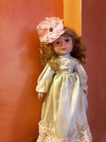 Porcelán fejű vintage baba