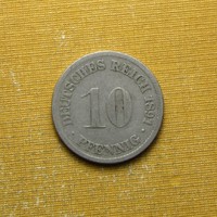 Németország 1891 D 10 pfennig