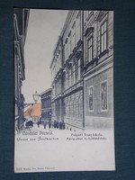 Képeslap,Pécs,Mária utca,leányiskola,tartalékkórház látkép,részlet,K. A. és Tsa Bp. kiadás ,1900-