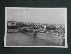 Képeslap,Szerbia,Újvidék,Novi Sad,Dunai vas híd,Danube bridge látkép,Hartija kiadás Újvidék ,1940-