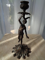BRONZ GYERTYATARTÓ EROTIKUS FIGURÁVAL ca 1900